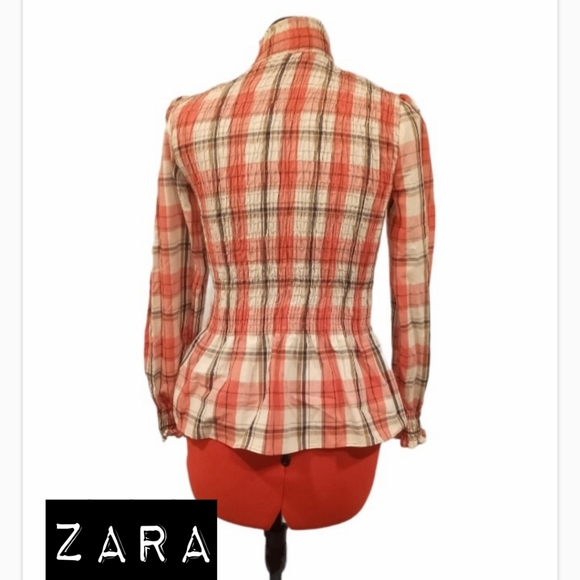Zara Stretchy Fitted Plaid Long Sleeve - Picture 4 of 9